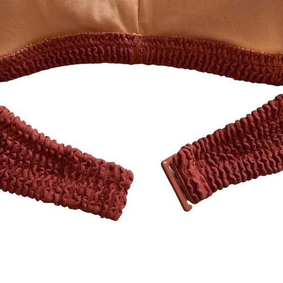 NWT J. Crew Textured Convertible Scrunchie Stretch Sweetheart Bikini Top 3X 2891 - Picture 11 of 12